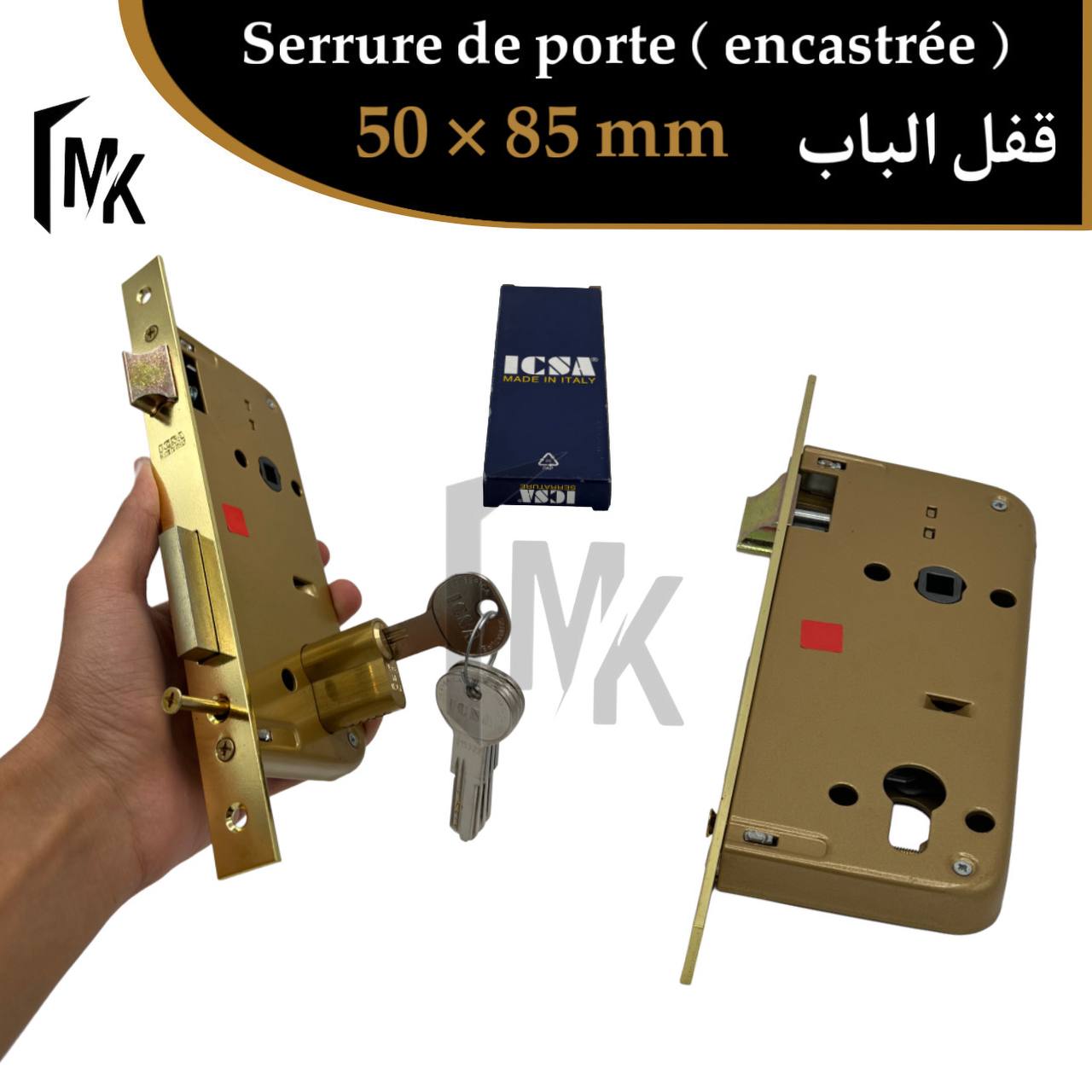 Serrure icsa 🇮🇹 50 × 85 mm (Clé Spéciale)