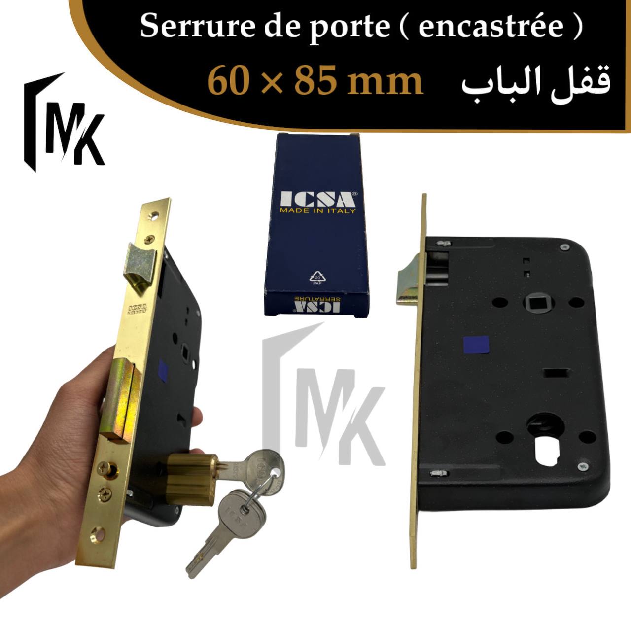 Serrure icsa 🇮🇹 60 × 85 mm (Clé Spéciale)